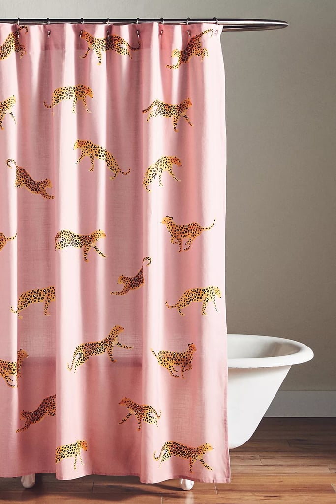 Anthropologie Leopard Organic Cotton Shower Curtain