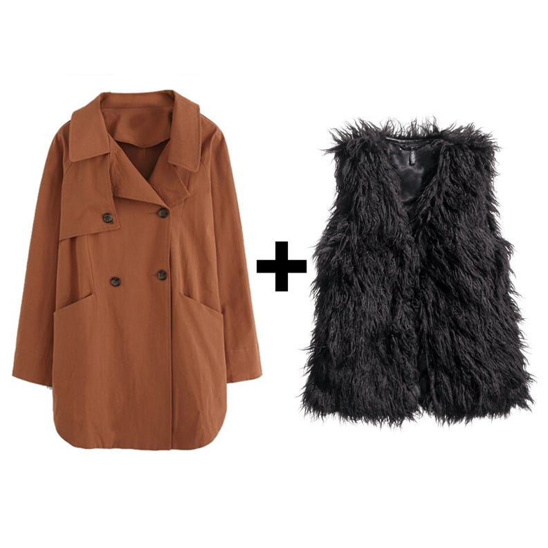 Loose Trench and Shaggy Vest