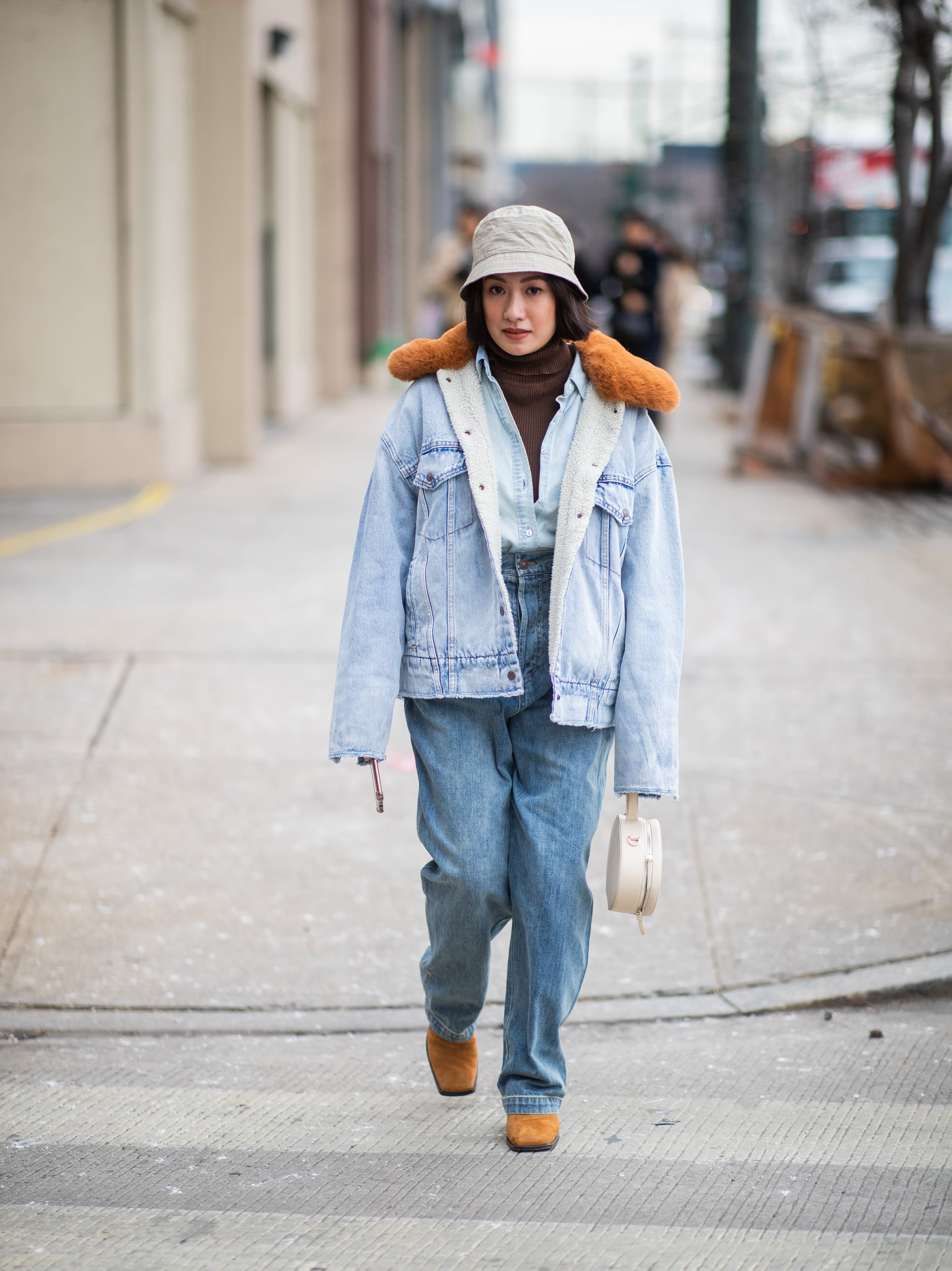 Winter denim store outfits