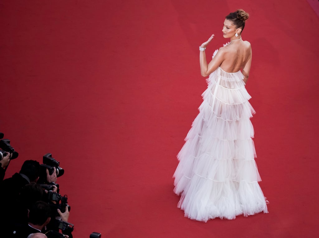 Bella Hadid's White Dior Gown at Cannes 2019