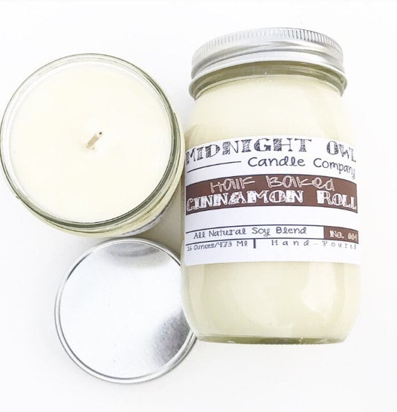 half-baked cinnamon roll scented candle