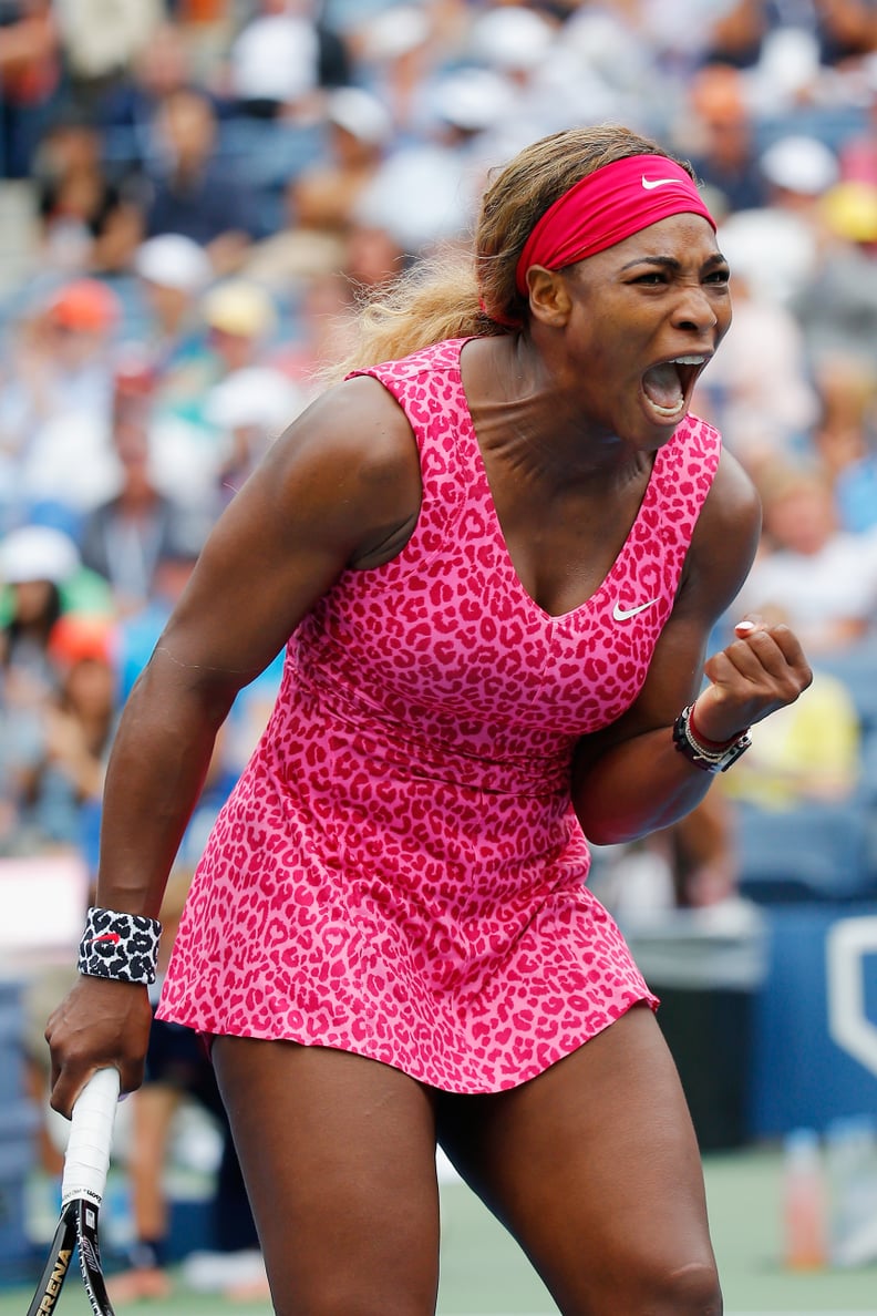 Serena Williams Wearing Pink Leopard Print at the US Open in 2014