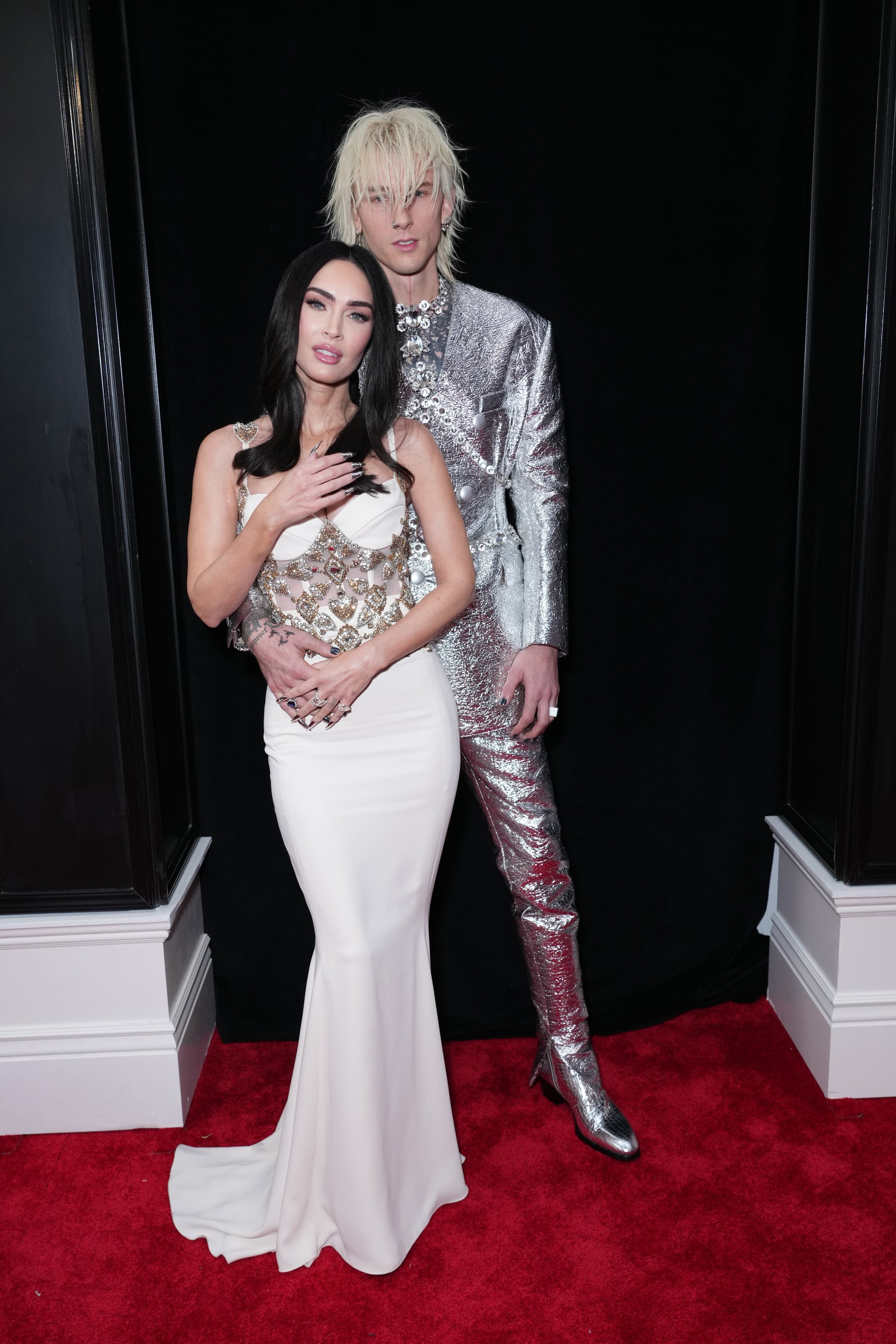 LOS ANGELES, CALIFORNIA - FEBRUARY 05: (L-R) Megan Fox and Machine Gun Kelly attend the 65th GRAMMY Awards on February 05, 2023 in Los Angeles, California. (Photo by Kevin Mazur/Getty Images for The Recording Academy)