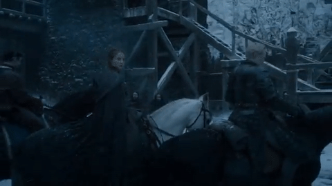 When Sansa Arrives at Castle Black With Brienne and Podrick and You're Holding Your Breath in Anticipation