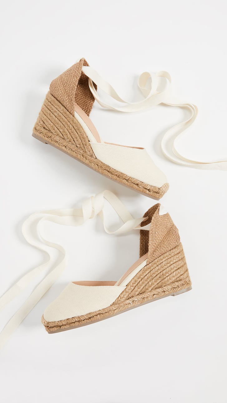 Castaner Carina 85mm Wedges Queen Letizia's Beige LaceUp Wedges July