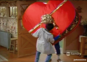 Your first Valentine's Day is all about the grand gestures.