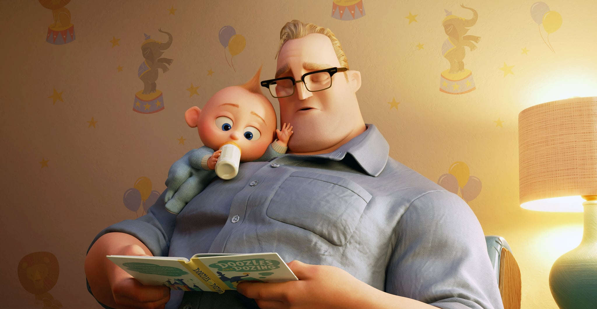 INCREDIBLES 2, Bob Parr (voice: Craig T. Nelson), holding Jack-Jack Parr,  2018.  Walt Disney Studios Motion Pictures /courtesy Everett Collection