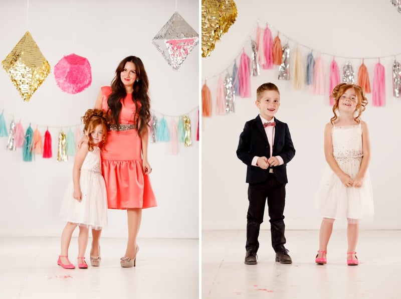 Confetti Glitter Holiday Family Photo Shoot