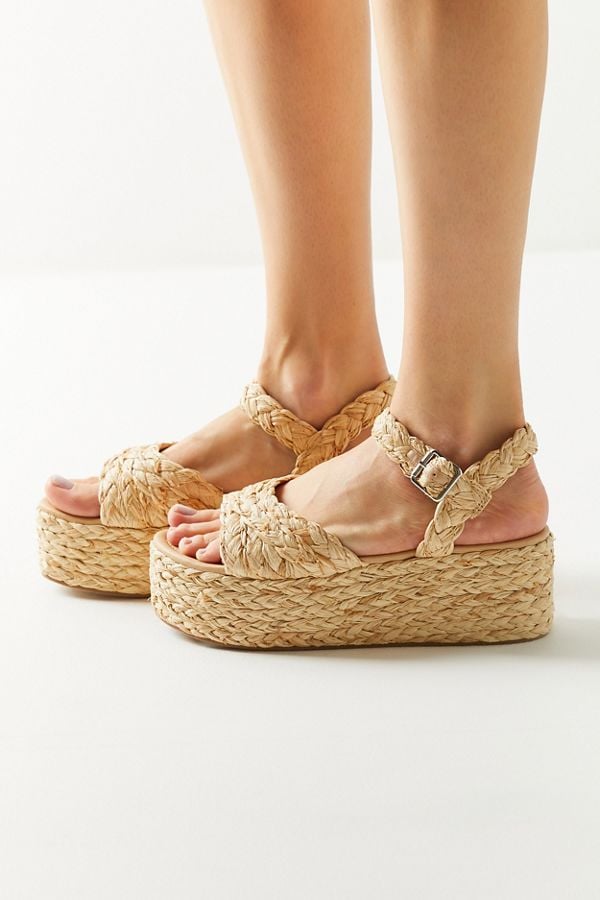 UO Rosalie Raffia Platform Sandal