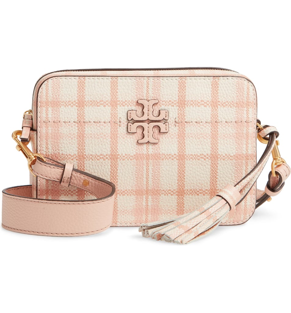 Tory Burch McGraw Plaid Leather Camera Bag