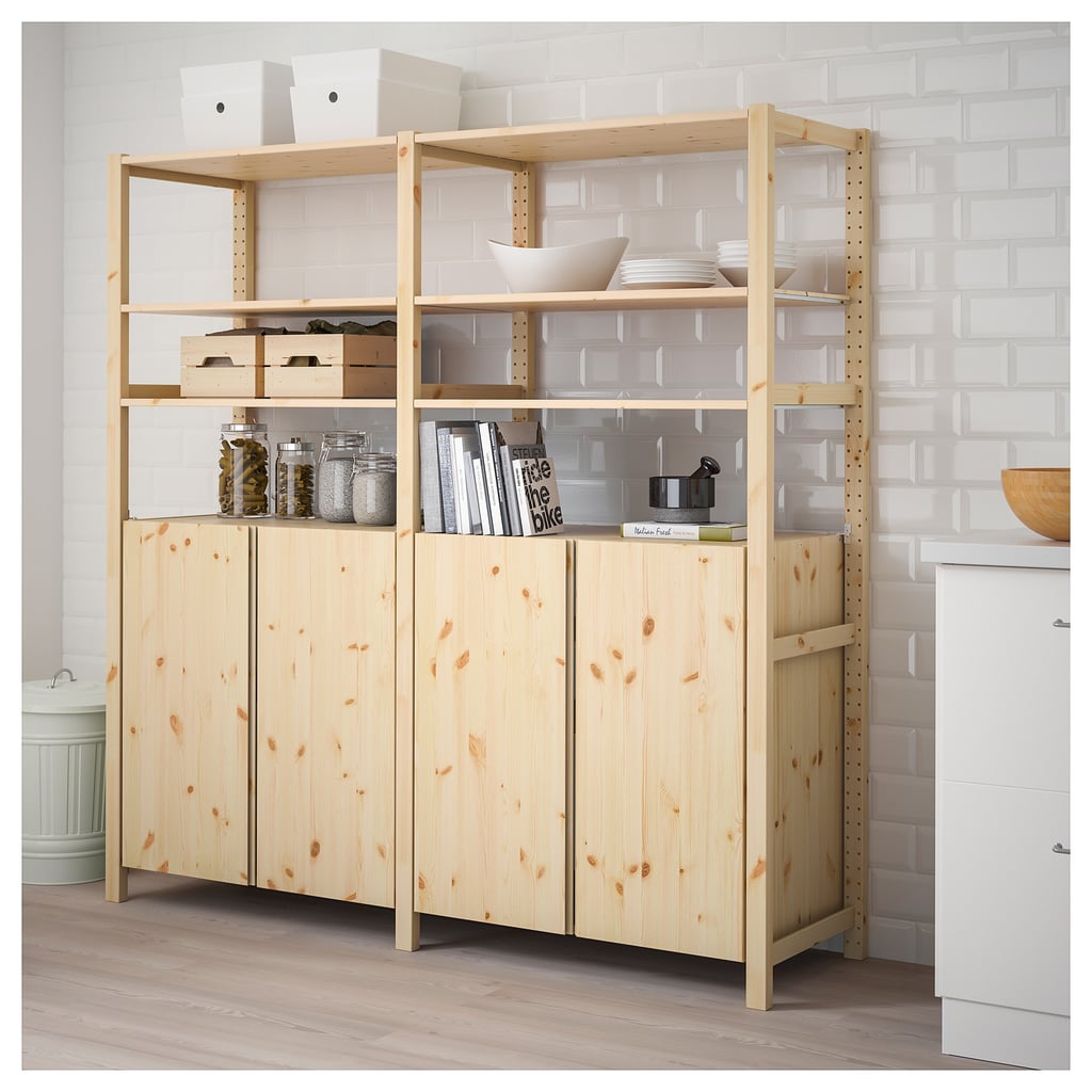 Ivar 2-Section Shelving Unit With Cabinets