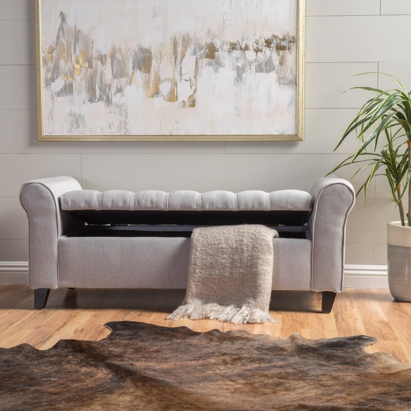 Claxton Upholstered Flip top Storage Bench