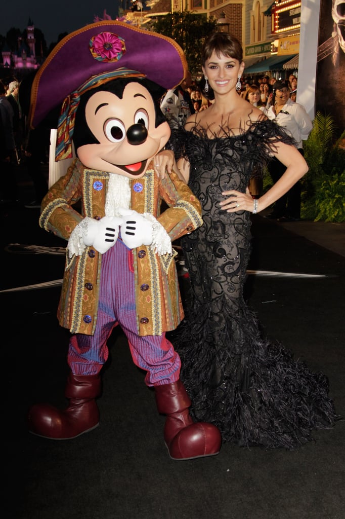 Penelope Cruz dressed up with Mickey for the May 2011 premiere of Pirates of the Caribbean: On Stranger Tides.