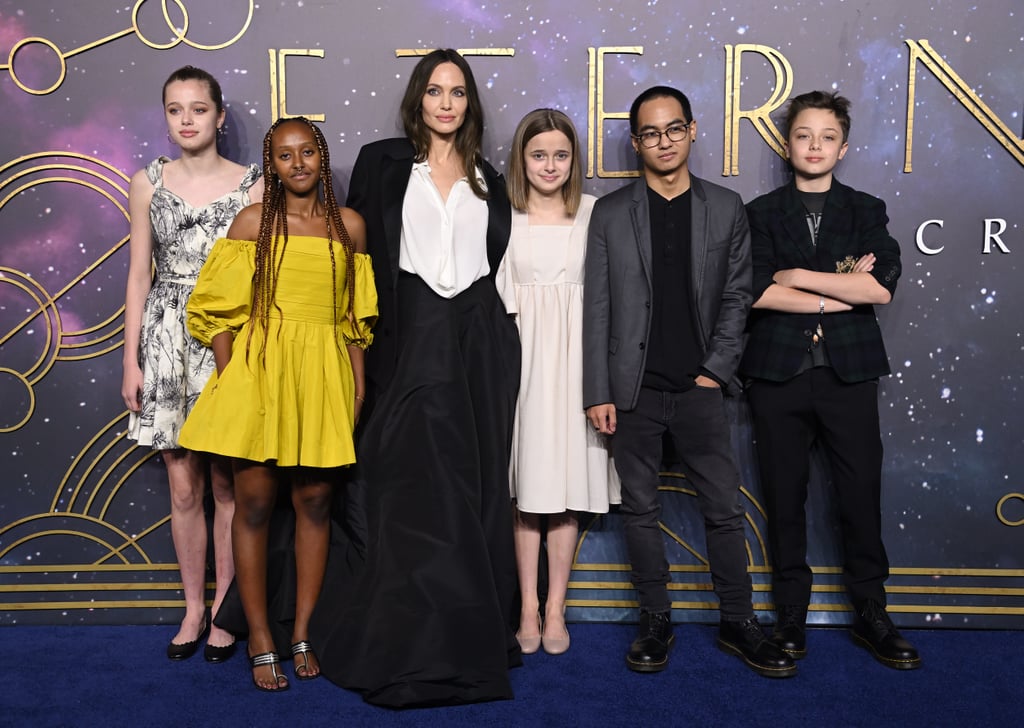 Shiloh Jolie-Pitt and Zahara Jolie-Pitt at the Eternals Premiere, London