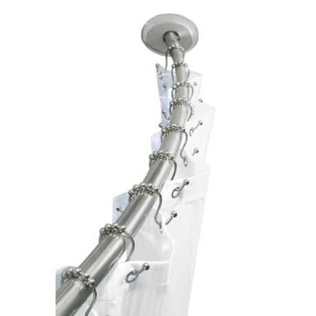 Squared Away NeverRust Aluminum Single Curved Shower Rod