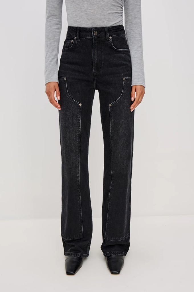 Rails Getty Workwear Wide Leg in Onyx ($218) 
These have been my go-to pair of jeans for months now. I love the carpenter-style front panels, and the wash is a lived-in dark hue that can be dressed up or down. As a true millennial, I also appreciate the high rise — but the wide leg makes them look a little more hip.