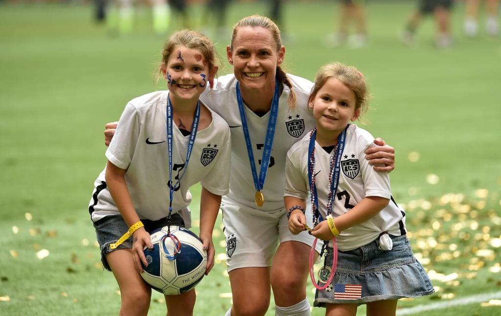 USA Women's Team Soccer Moms Celebrate With Their Kids
