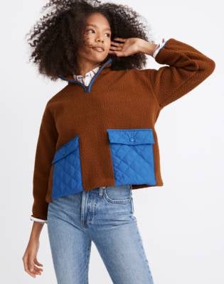Madewell (Re)sourced Fleece Quilted-Pocket Popover Jacket