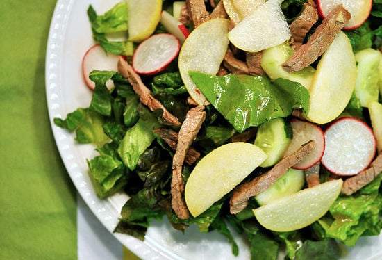 Apple, Pear, Radish, and Sesame Steak Salad