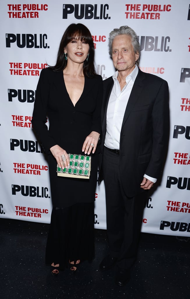 Catherine Zeta-Jones and Michael Douglas made their first public appearance after reconciling at the opening night for The Library in NYC on Tuesday.