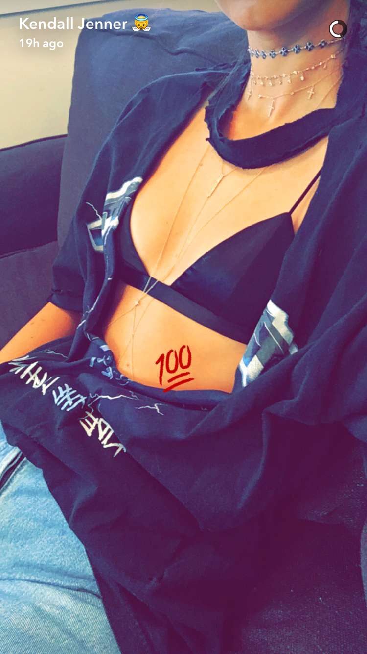 And Zoomed in on Her Layered Chokers on Snapchat