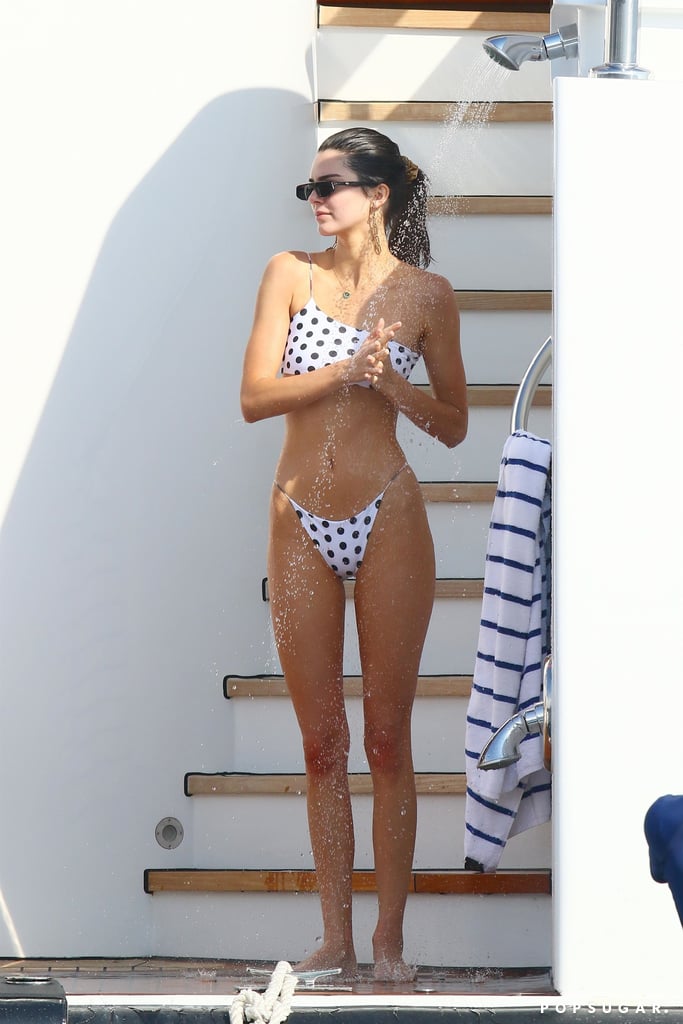 Kendall Jenner Polka Dot Bikini in Cannes May 2019