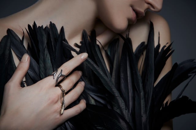 Raven Branch Ring and Raven Bird Cage Ring ($95 each)