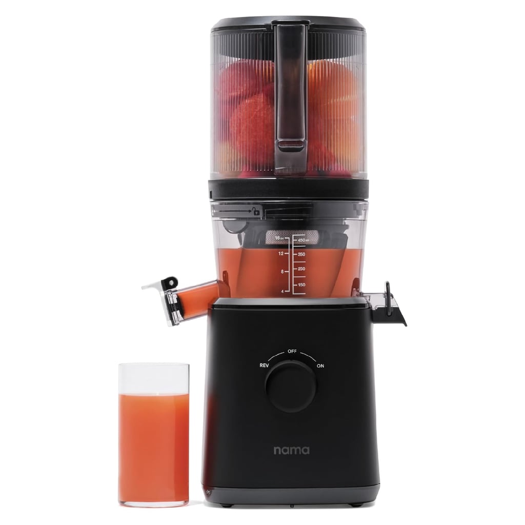 Nama J2 Cold Press Juicer  ($509, originally $599)
If drinking your fruits and veggies is part of your current (or constant) wellness routine, you deserve a juicer as luxurious as this one. What makes it so fancy is that it does all the work for you. It automatically feeds and presses your produce, so you can sit back, relax, and let it make you a refreshing glass of juice in no time.