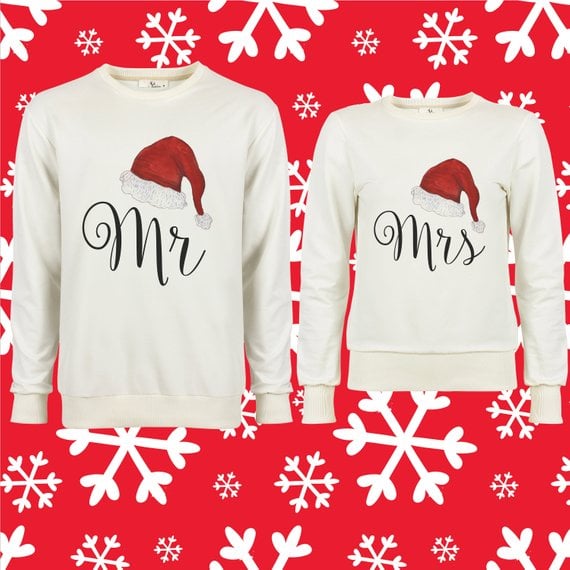 Mr And Mrs Matching Couples Sweatshirts Ugly Christmas Sweaters For 