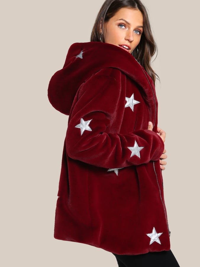 Shein Star Print Hoodie Coat