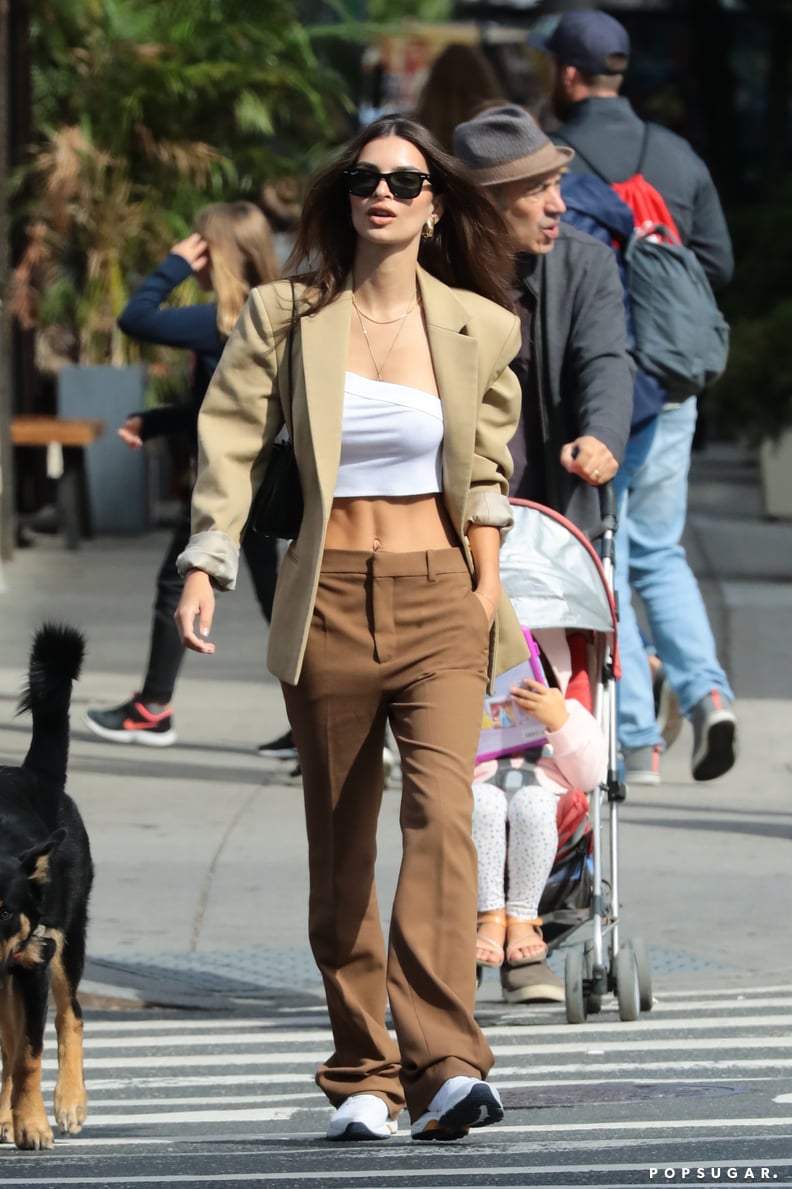 Emily Ratajkowski With Her Dog Colombo in NYC
