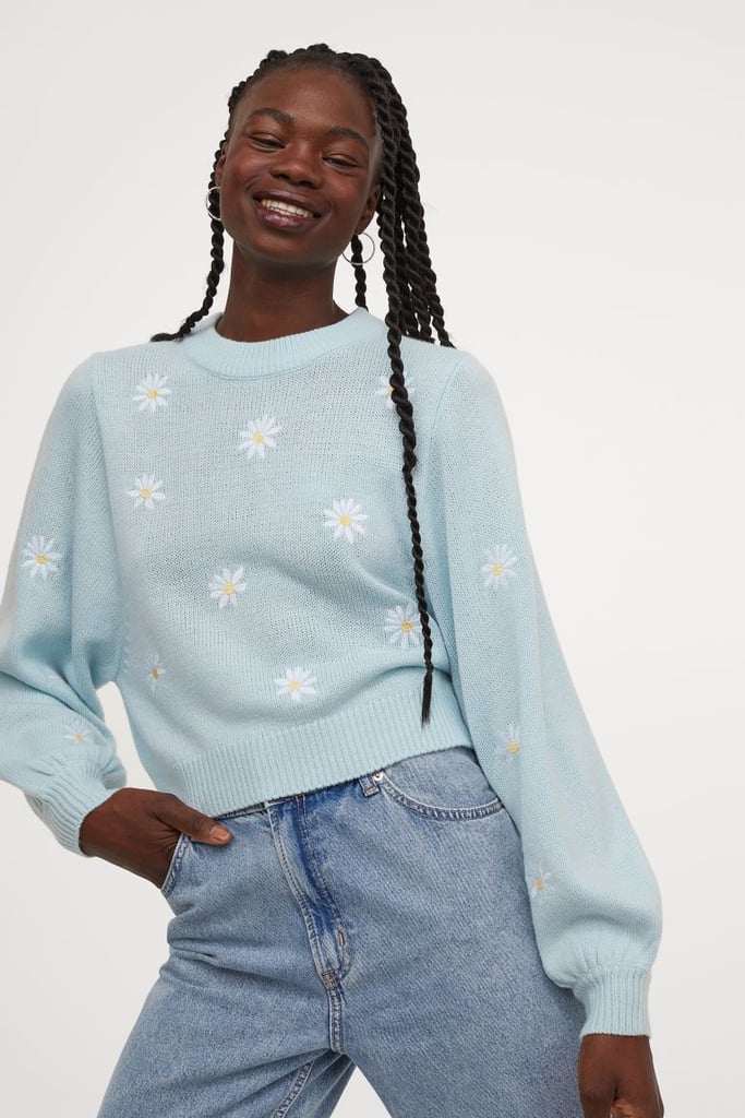 Embroidered-Detail Sweater