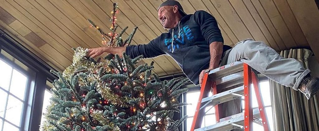 Tim McGraw Decorates Giant Christmas Tree | Instagram Photos