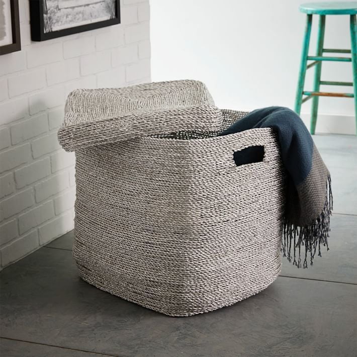 West Elm Metallic Woven Oversize Basket