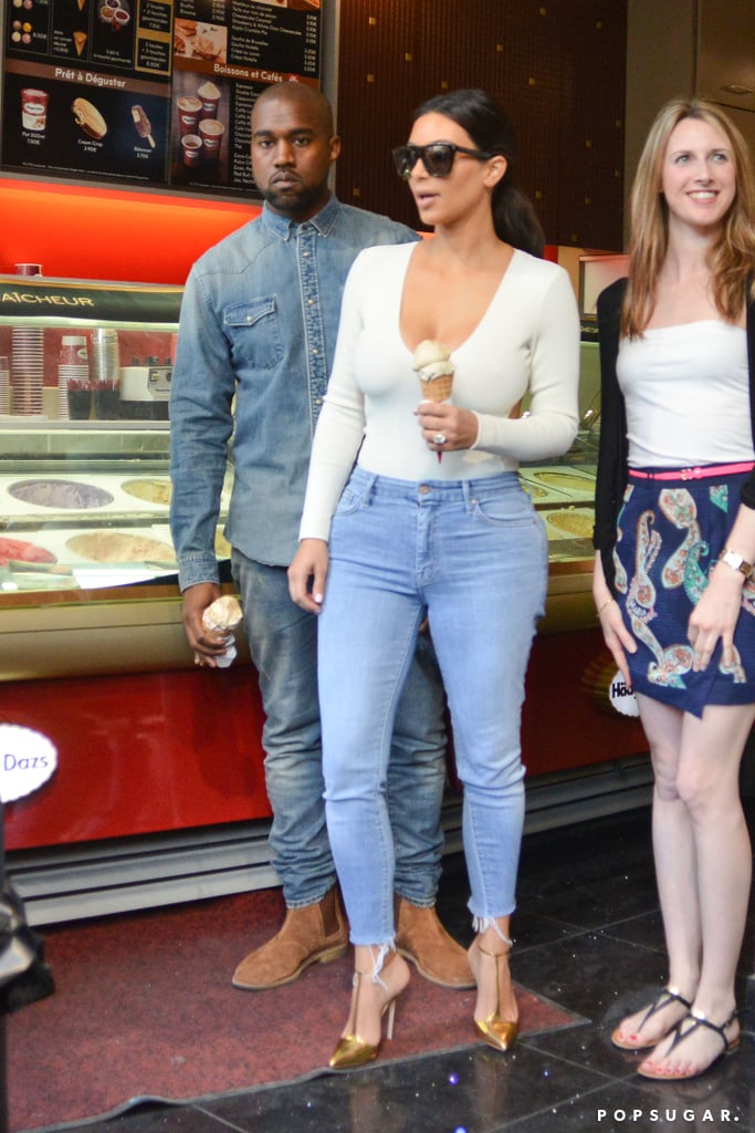 Kim Kardashian and Kanye West in Paris Before Wedding