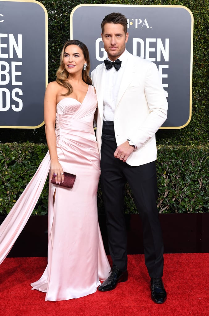 Justin Hartley and Chrishell Stause at 2019 Golden Globes