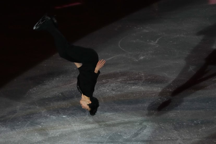 BEIJING, CHINA - FEBRUARY 20: Nathan Chen of Team United States skates during the Figure Skating Gala Exhibition on day sixteen of the Beijing 2022 Winter Olympic Games at Capital Indoor Stadium on February 20, 2022 in Beijing, China. (Photo by Mao Jianju