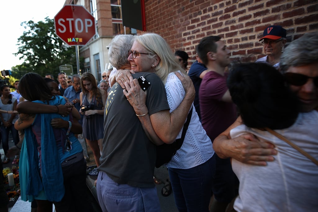 People hugged . . .