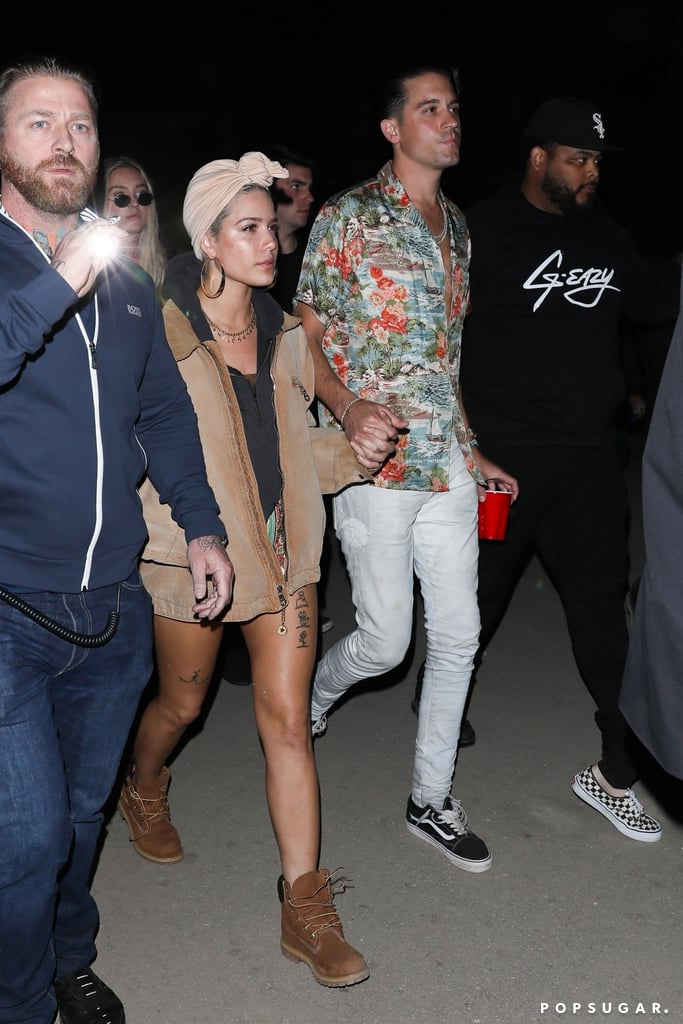 Halsey and then-boyfriend G-Eazy arrived hand in hand at the festival ...