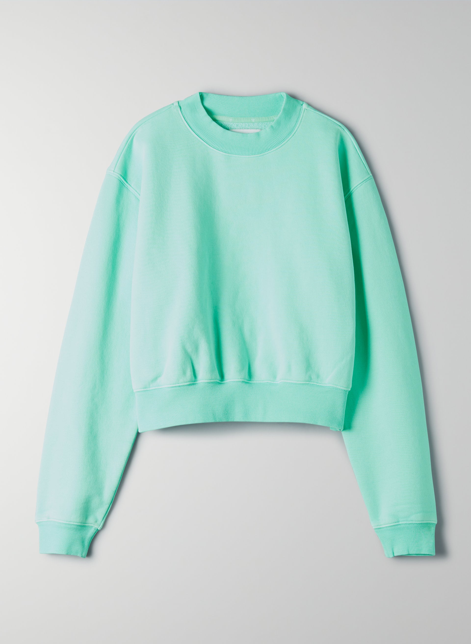 mint blue sweatshirt