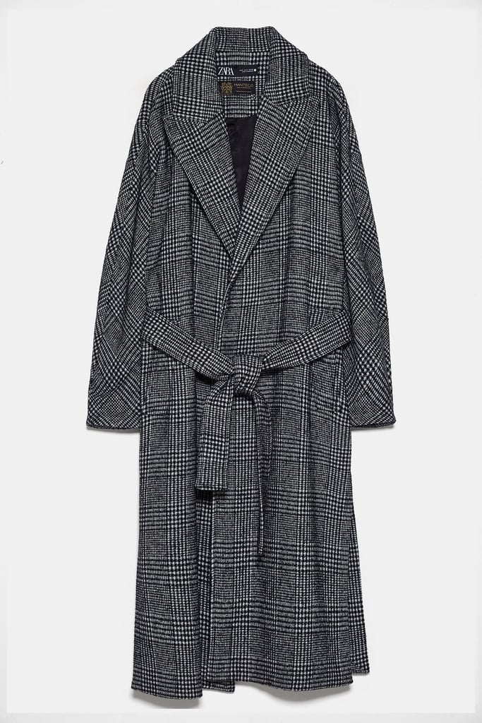 Zara Belted Plaid Coat