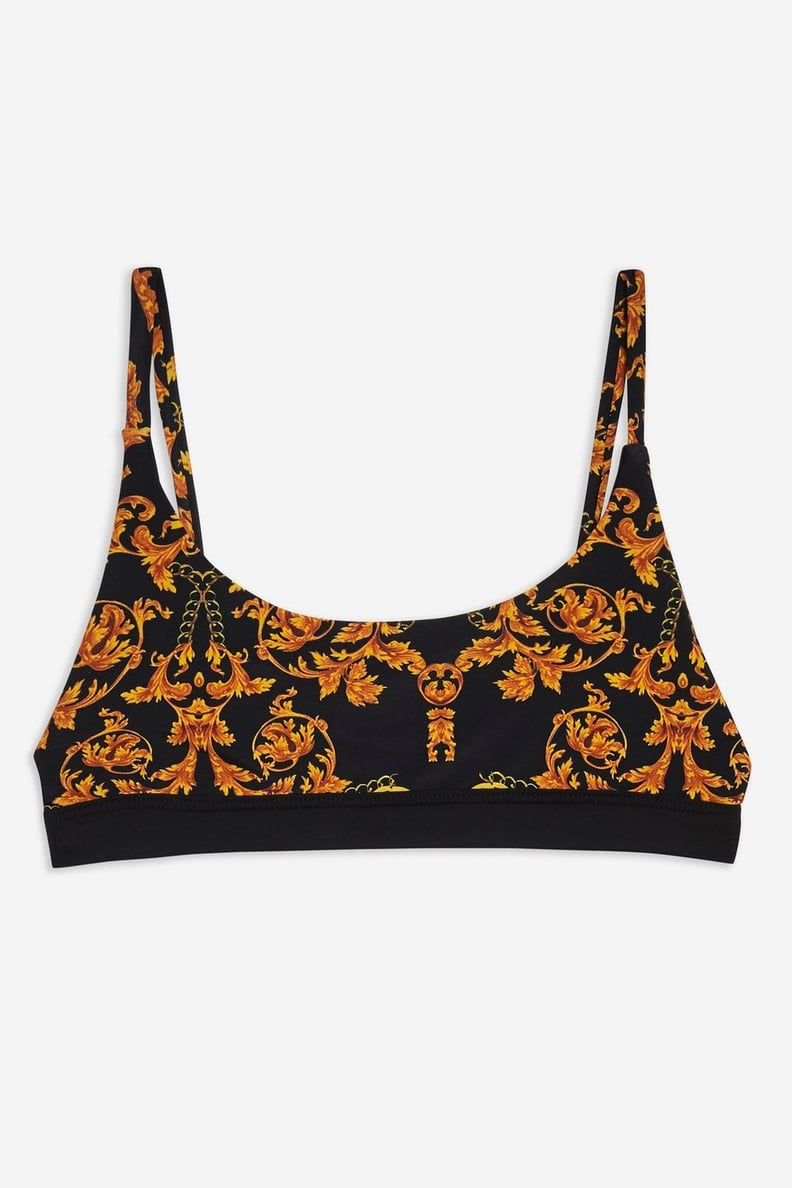 Topshop Chain Print Cropped Bikini Top