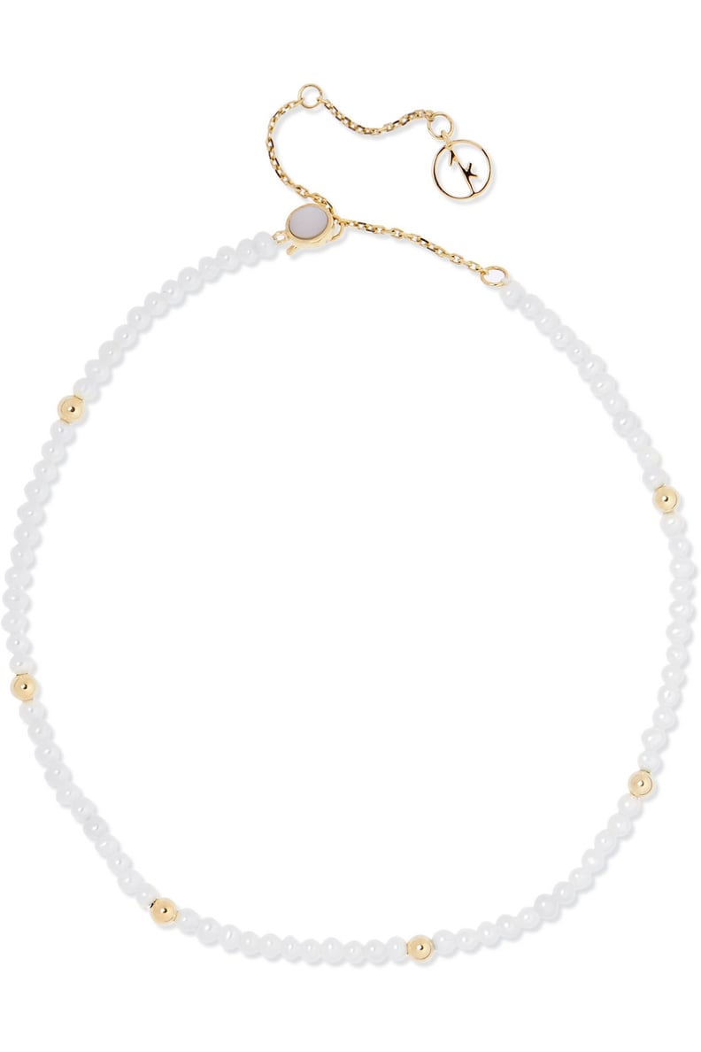 Anissa Kermiche 14-Karat Gold Pearl Anklet