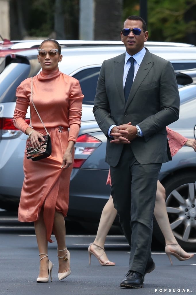 Jennifer Lopez Peach Graduation Dress With Alex Rodriguez