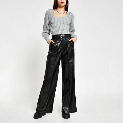 River Island Pleat Front Wide Leg Trousers