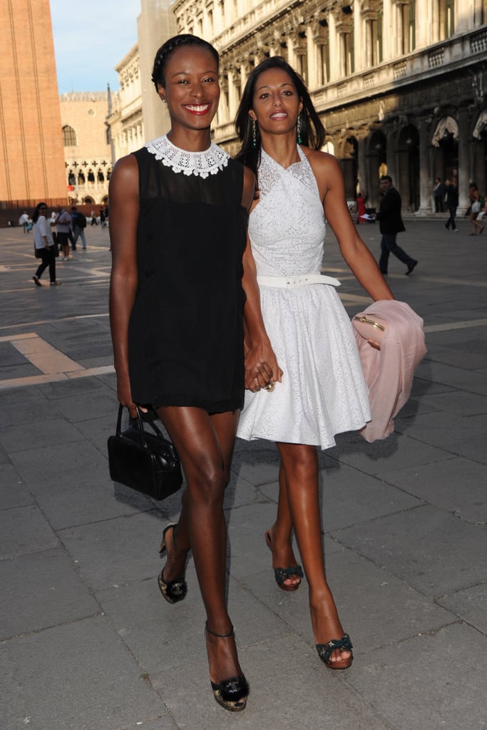 >> Every two years, the fashion flock meets the art world in Venice for a series of parties and power buys. This year, Hogan, Prada, and Missoni have been among the Venice Biennale event hosts, bringing out guests like Anna Wintour (who was spotted yesterday riding around the city's Grand Canal), Dasha Zhukova, and Naomi Campbell. While some have already come and gone — Anna Wintour, Francois-Henri Pinault, and Salma Hayek Pinault were already spotted attending the French Open in Paris today — we've the fleeting moments of the last couple of days' festivities captured in our slideshow at left.