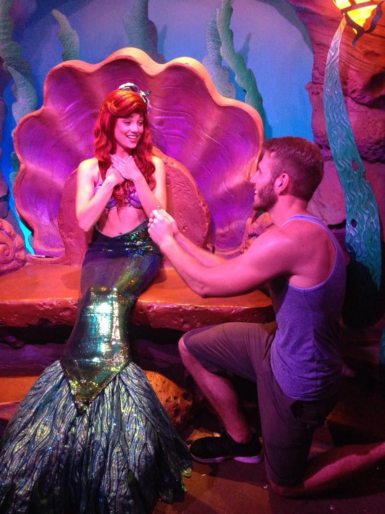 Ariel Guy Proposes To Disney Princesses At Disney World Popsugar 