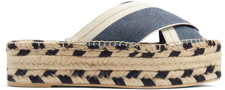 Stella McCartney Cross-Front Flatform Espadrille Slides