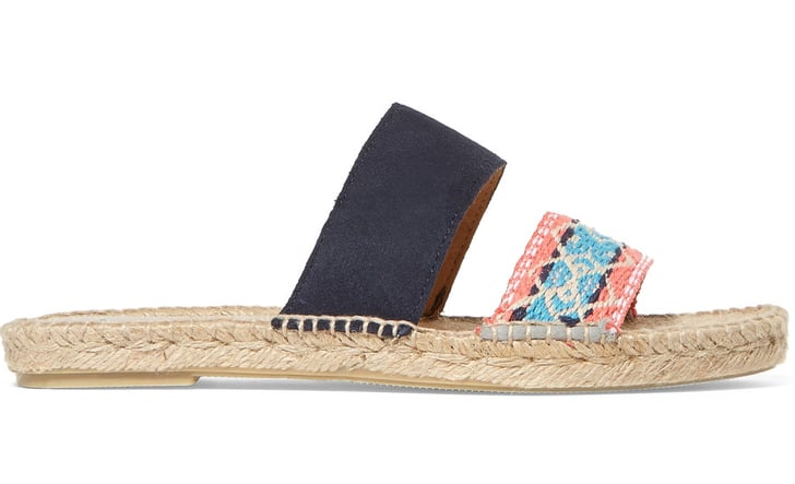 suede espadrille slides