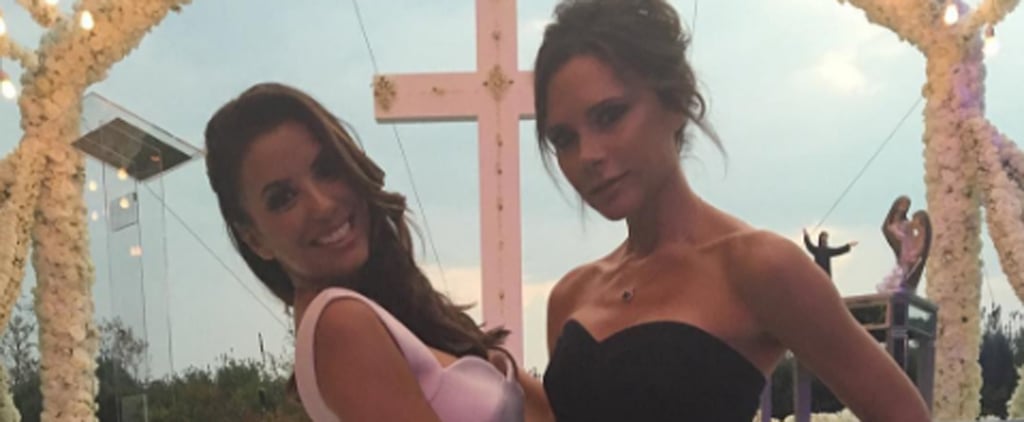 Victoria Beckham Black Dress at Eva Longoria's Wedding